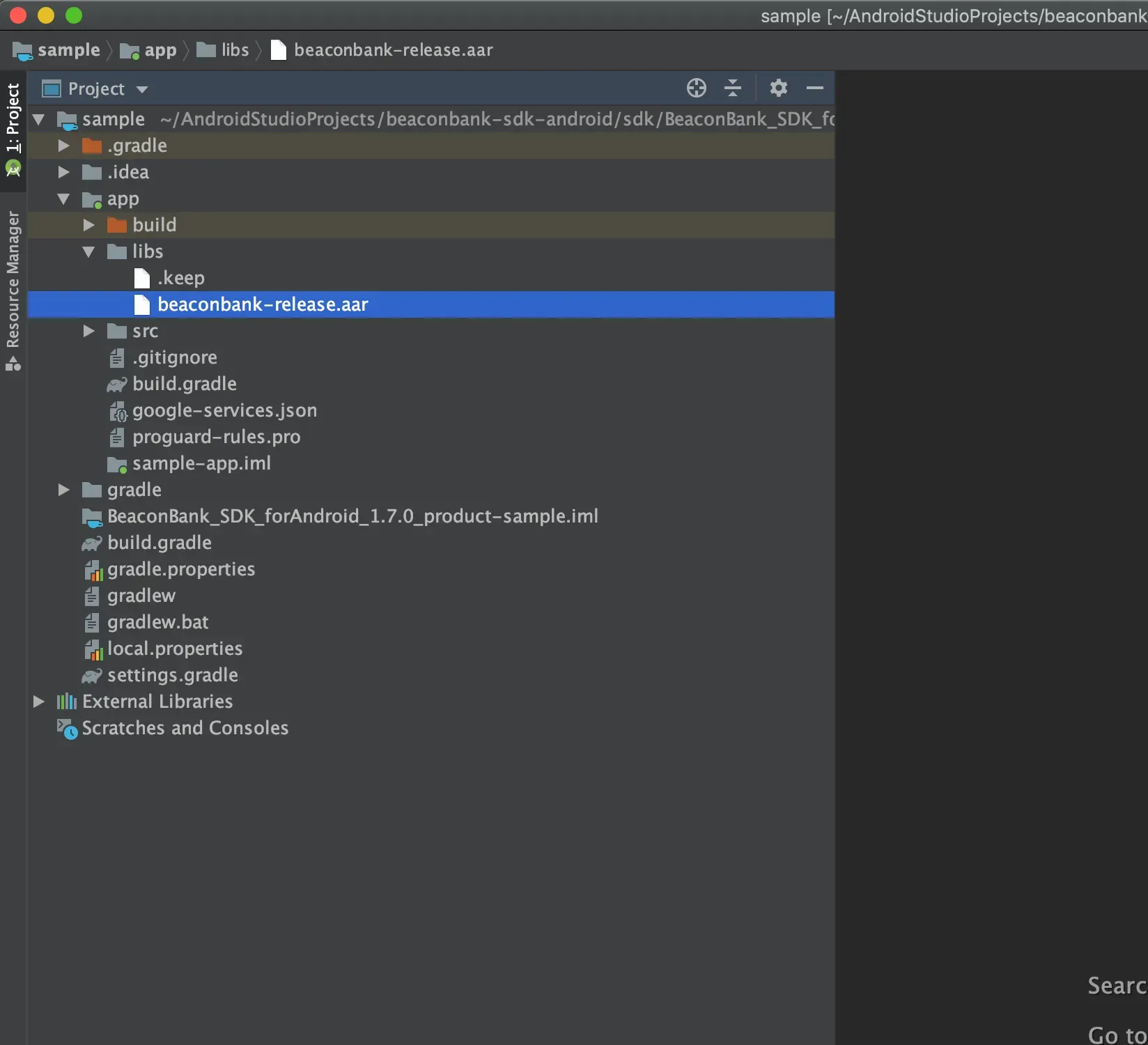 Android版SDKの配置